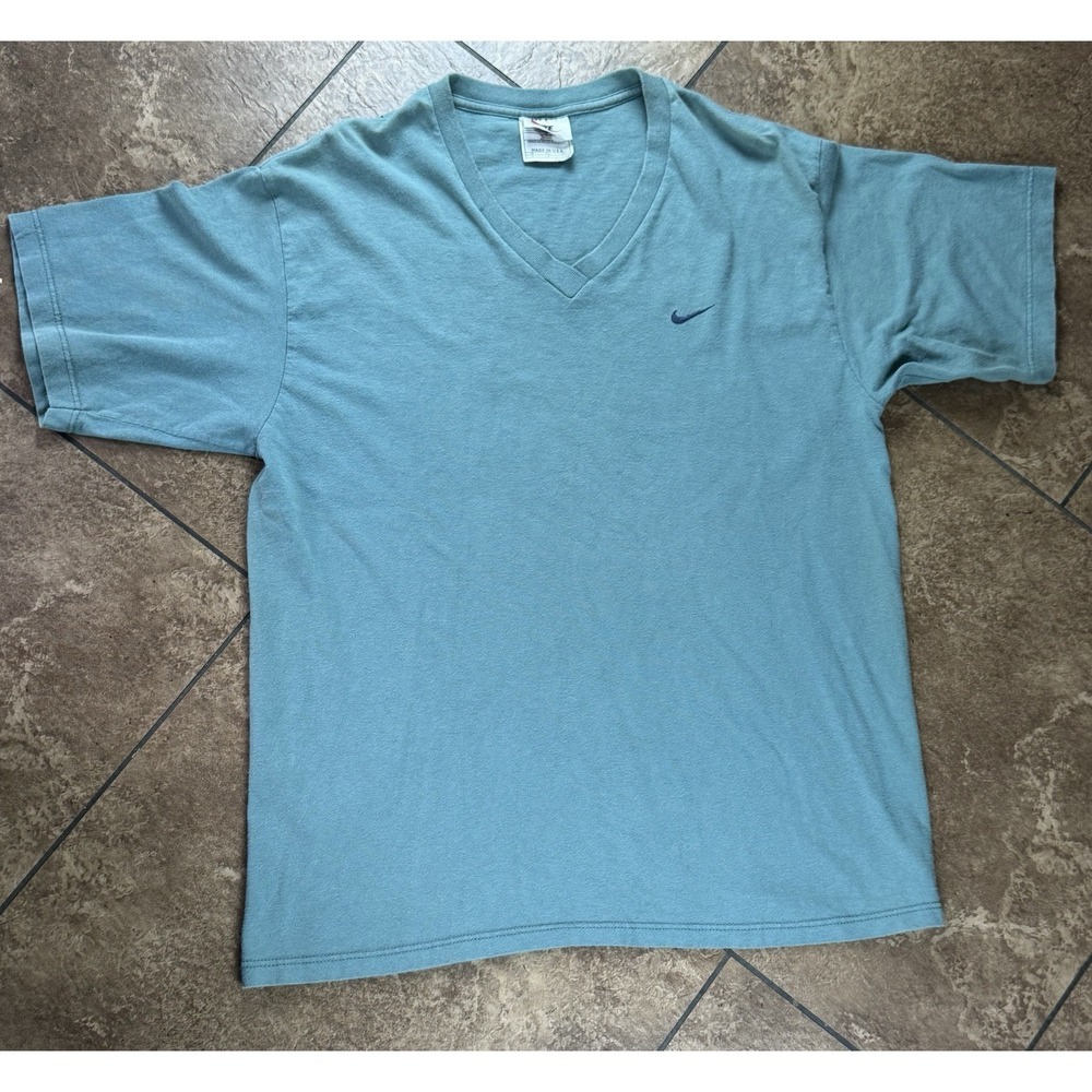 Vintage 90s‎ Nike White Tag V-Neck T-Shirt Swoosh Womens Medium USA